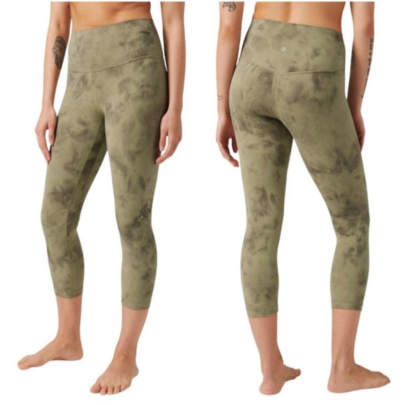 lululemon athletica Pants - Lululemon Align Olive Tie-Dye Capri Leggings
